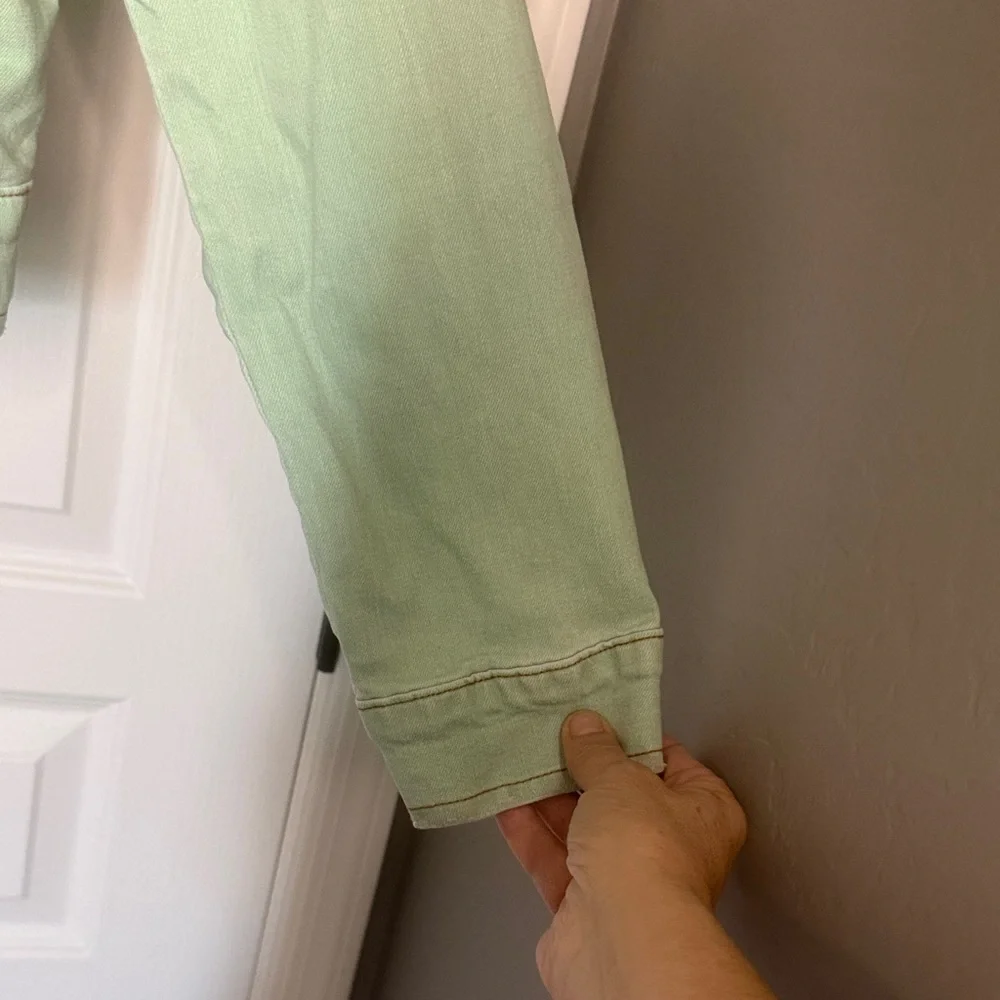 Free People Mint Green Denim Jacket - Picture 5 of 11